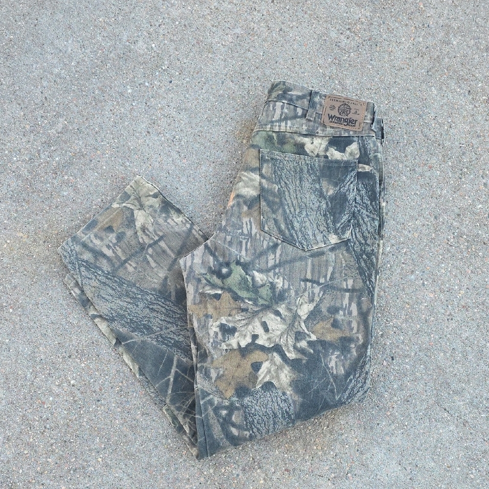 Vintage Wrangler Realtree Mossy Oak Double Knee Camo Hunting Pants Size 36